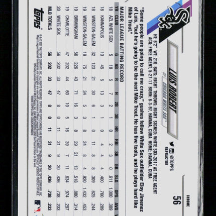 2021 Topps Chrome Luis Robert #56 Sepia Refractor