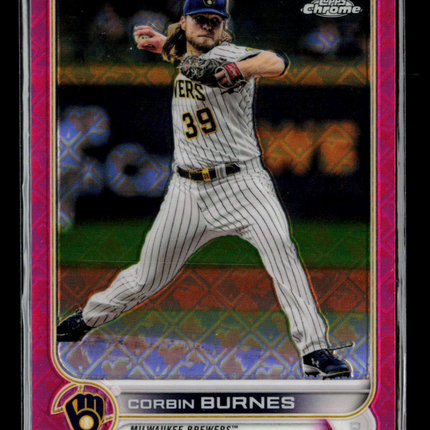2022 Topps Chrome Corbin Burnes #56 Pink Logofractor Refractor 188/199