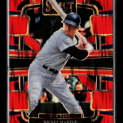 2024 Panini Select Baseball Mickey Mantle #95 Orange Flash Prizm