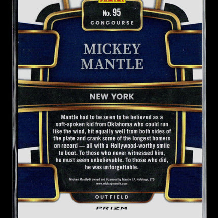 2024 Panini Select Baseball Mickey Mantle #95 Orange Flash Prizm