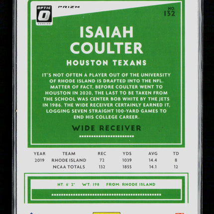 2020 Panini Donruss Optic Isaiah Coulter #132 Pink RC