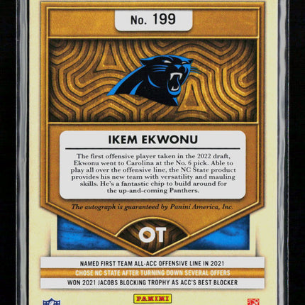 2022 Panini Gold Standard Ikem Ekwonu #199 RC 126/199 Auto