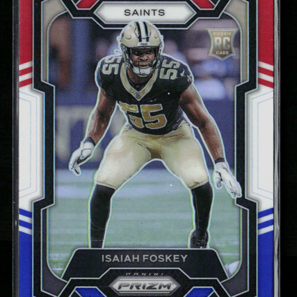 2023 Panini Prizm Football Isaiah Foskey #373 Red White and Blue RC