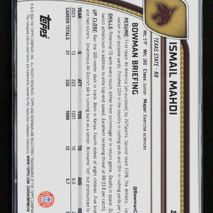 2024 Bowman Chrome University Football Ismail Mahdi #189 X-Fractor