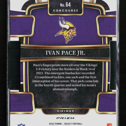 2024 Panini Select Ivan Pace Jr. #64 Red Yellow RC