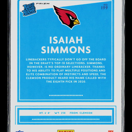 2020 Panini Donruss Optic Isaiah Simmons #199 Green Velocity
