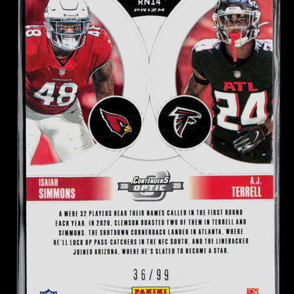 2021 Panini Contenders Optic A.J. Terrell Isaiah Simmons #RN14 36/99