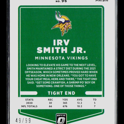 2021 Panini Donruss Optic Irv Smith Jr. #96 Red 49/99