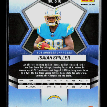 2022 Panini Mosaic Football Isaiah Spiller #310 RC Silver