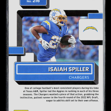2023 Panini Donruss Optic Football Isaiah Spiller #216 Pink