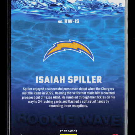 2022 Panini Zenith Football Isaiah Spiller #RW-IS RC