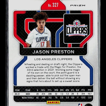 2021 Panini Prizm Jason Preston #327 Purple Wave RC