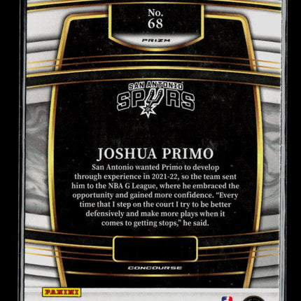 2022 Panini Select Joshua Primo #68 RC Silver