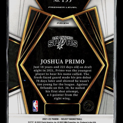 2022 Panini Select Joshua Primo #153 RC Scope