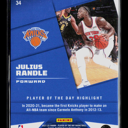 2022 Panini Player of the Day Julius Randle #34 166/199