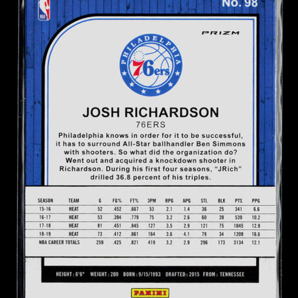 2020 Panini NBA Hoops Premium Stock Josh Richardson #98 Mojo
