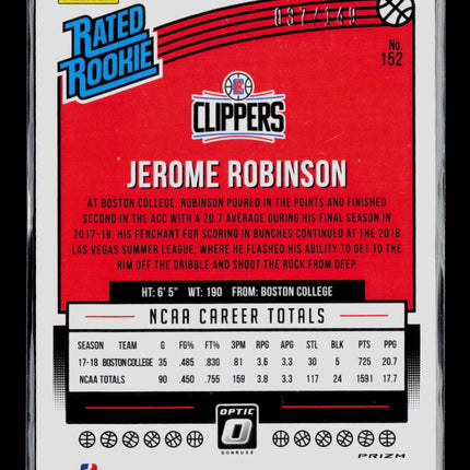 2019 Panini Donruss Optic Jerome Robinson #152 Lime Green /149