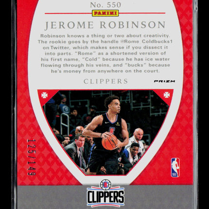 2019 Panini Chronicles Crusade Jerome Robinson #550 Red RC 125/149