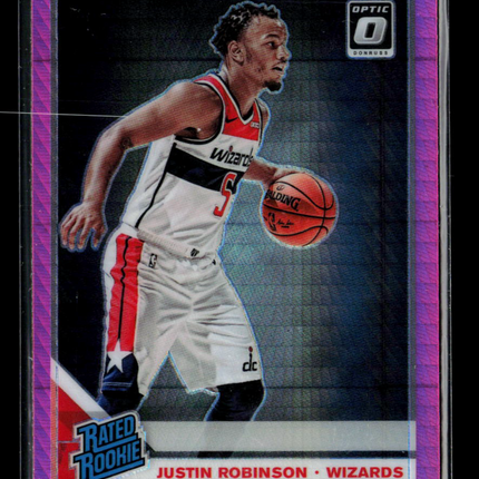 2020 Panini Donruss Optic Justin Robinson #174 Pink Hyper Prizm Rookie