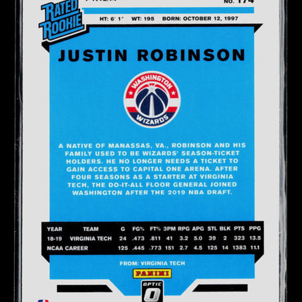 2020 Panini Donruss Optic Justin Robinson #174 Pink Hyper Prizm Rookie