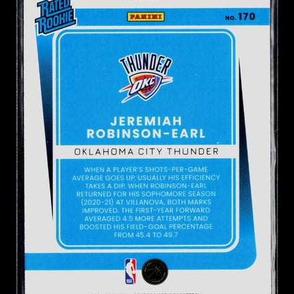 2022 Panini Donruss Optic Jeremiah Robinson-Earl #170 Blue Pulsar