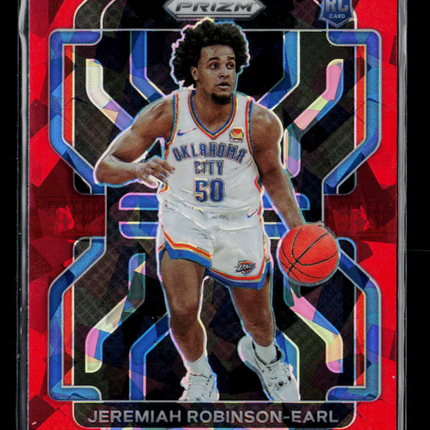 2021 Panini Prizm Basketball Jeremiah Robinson-Earl #319 Red Cracked Ice RC