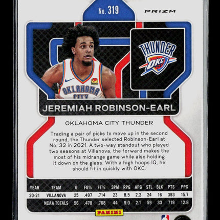 2021 Panini Prizm Jeremiah Robinson-Earl #319 Red White Blue RC