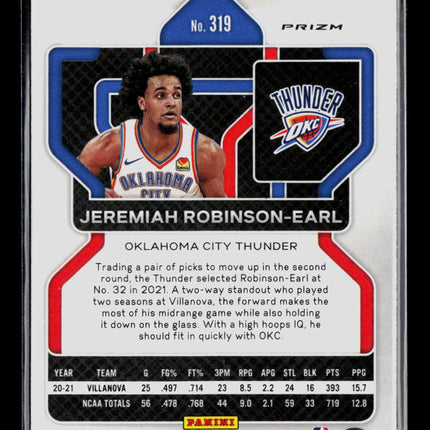 2021 Panini Prizm Jeremiah Robinson-Earl #319 Red White Blue RC