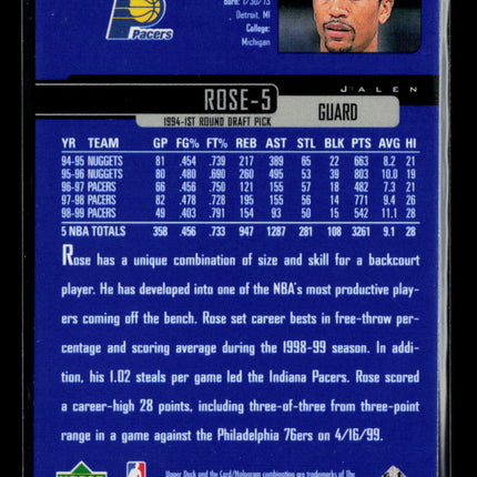 1999 Upper Deck Jalen Rose #49