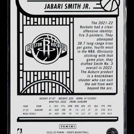 2022 Panini NBA Hoops Jabari Smith Jr. #233 Winter RC