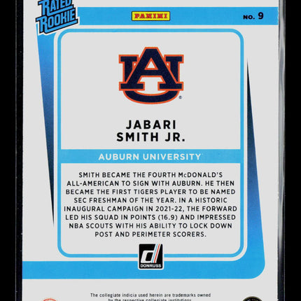 2022 Panini Chronicles Donruss Rated Rookies Draft Picks Jabari Smith Jr. #9