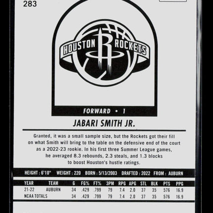 2022 Panini Hoops Jabari Smith Jr. #283 Winter