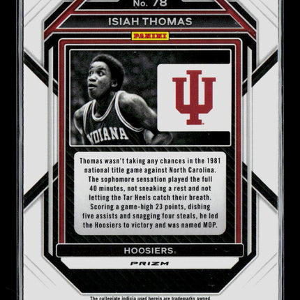 2023 Panini Prizm Draft Picks Isiah Thomas #78 Red Cracked Ice