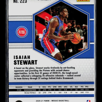 2021 Panini Mosaic Isaiah Stewart #223 Pink Camo RC