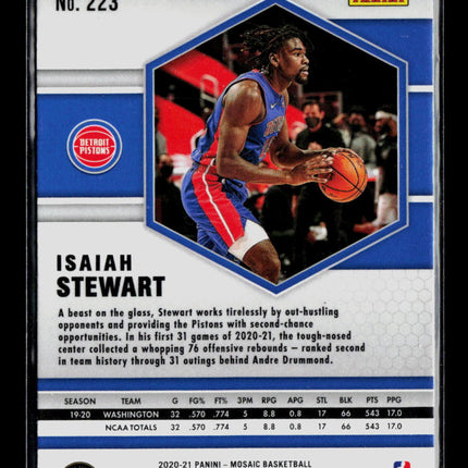 2021 Panini Mosaic Isaiah Stewart #223 Reactive Orange RC