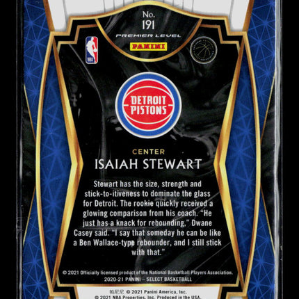 2021 Panini Select Isaiah Stewart #191 Green Purple Prizm RC