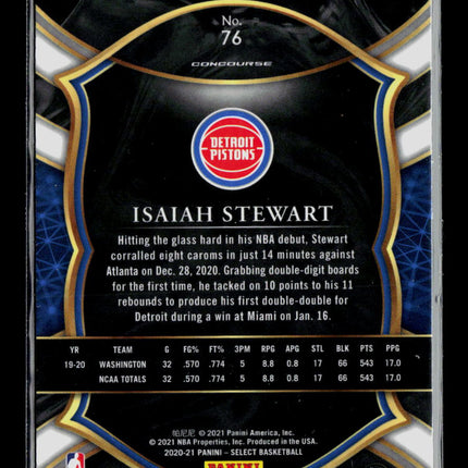 2021 Panini Select Isaiah Stewart #76 RC Blue