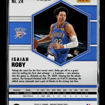 2021 Panini Mosaic Isaiah Roby #24 Yellow Wave
