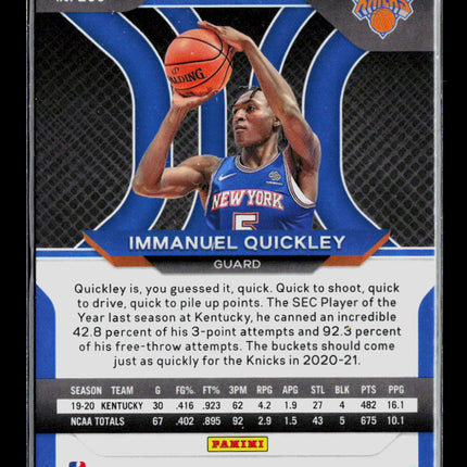 2021 Panini Prizm Immanuel Quickley #296 Green RC
