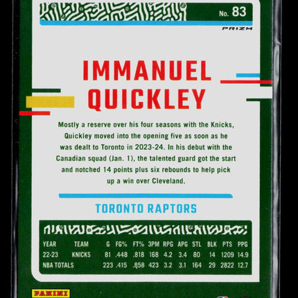 2024 Panini Donruss Optic Immanuel Quickley #83 Holo