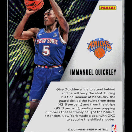 2021 Panini Prizm Immanuel Quickley #20 RC