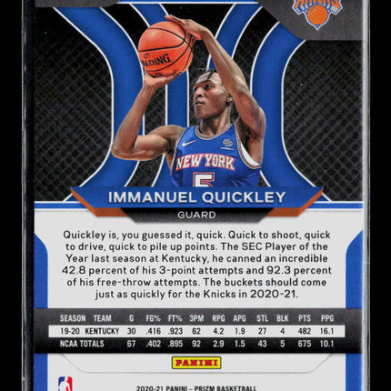 2021 Panini Prizm Immanuel Quickley #296 RC