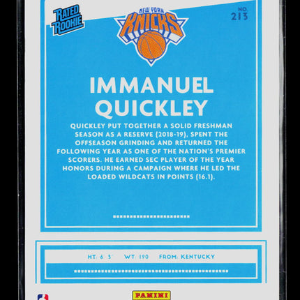 2020 Panini Donruss Basketball Immanuel Quickley #213