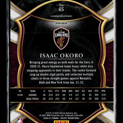 2021 Panini Select Isaac Okoro #65 Blue RC