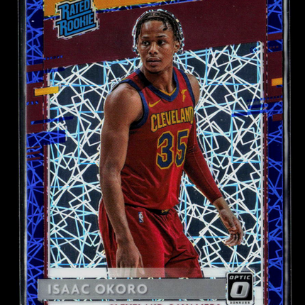 2021 Panini Donruss Optic Isaac Okoro #155 Blue Velocity Rookie