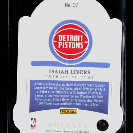 2022 Panini Crown Royale Isaiah Livers #37 RC