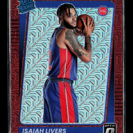2022 Panini Donruss Optic Isaiah Livers #177 Red Choice
