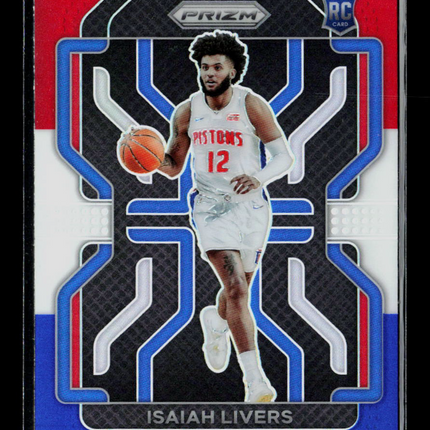 2021 Panini Prizm Isaiah Livers #296 Red White Blue RC