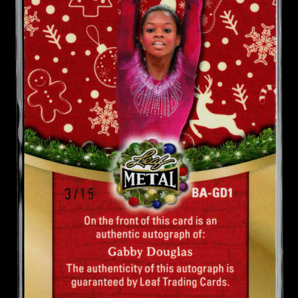 2025 Leaf Metal Gabby Douglas #BA-GD1 3/15 Auto