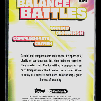 2026 Topps Chrome VeeFriends Insert Balance Battles #BB-1 Clownfish Catfish